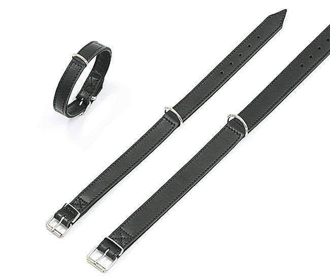 Karlie RONDO Leren Halsband Zwart - 24 mm, 42 cm