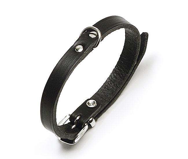 Karlie RONDO Leren Halsband Genieten - Zwart - 25 mm, 70 cm