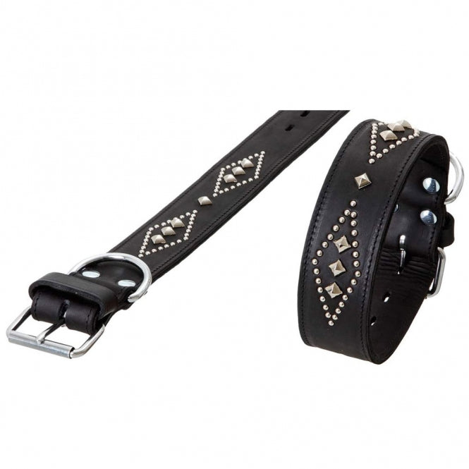 Karlie RONDO Halsband met Siernagels - 80cm/50mm Zwart