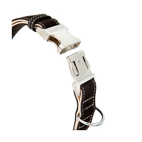 Karlie Buffalo Ultra Halsband - Zwart/Beige - 25 mm