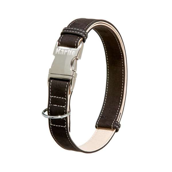 Karlie Buffalo Ultra Halsband - Zwart/Beige - 25 mm