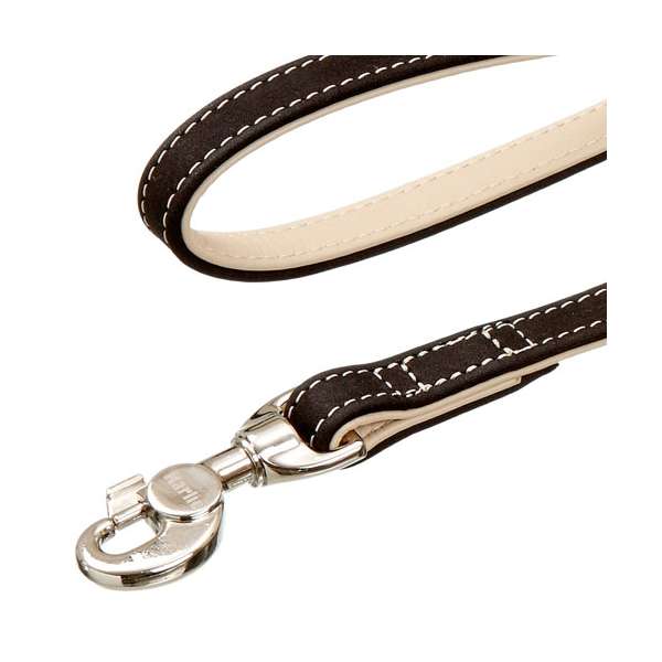 Karlie Buffalo Ultra Lijn - Zwart/Lichtbeige - 15 mm / 100 cm