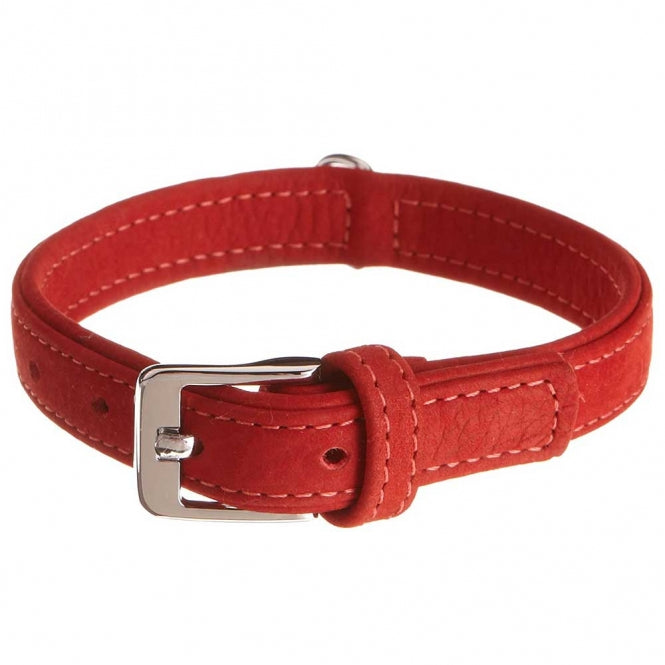 Karlie Halsband Buffalo uit Rundsleder - Rood - 65 cm/40 mm