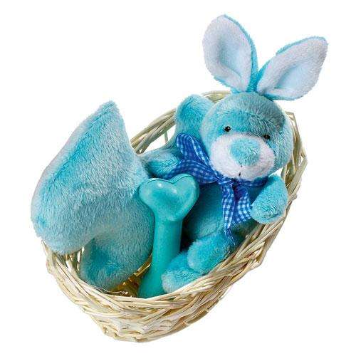 Karlie Puppyspeelset in Mandje - Blauw