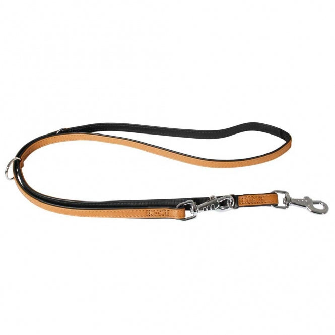 Karlie Elegance Hondenriem Kalfsleer - Cognac/Zwart