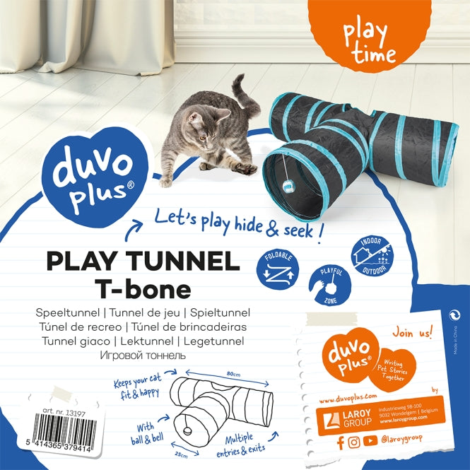 Duvoplus Speeltunnel T-Bone voor katten