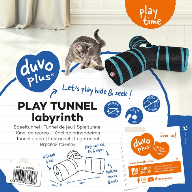 Duvoplus Speeltunnel Labyrinth voor katten