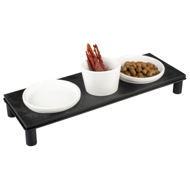 Duvoplus Voerbak Set Stone Up Buffet Square - 3 Keramische Napjes