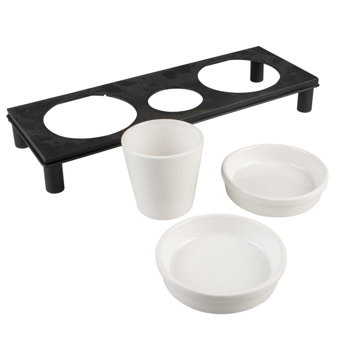 Duvoplus Voerbak Set Stone Up Buffet Square - 3 Keramische Napjes