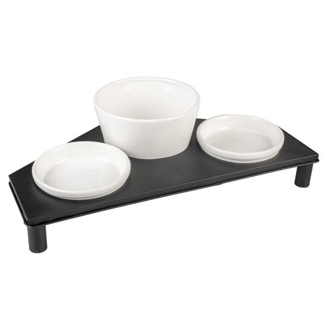 Duvoplus Napfset Stone Up Buffet Triangle - 3-delige voerbakset