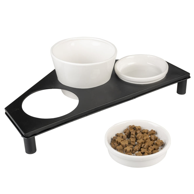 Duvoplus Napfset Stone Up Buffet Triangle - 3-delige voerbakset
