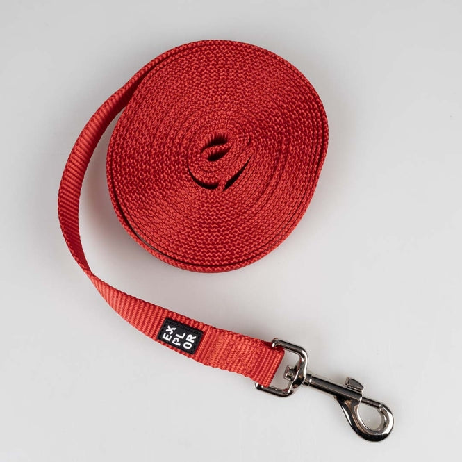 Duvoplus EXPLOR Trackingleine Classic Rood - 15m/20mm