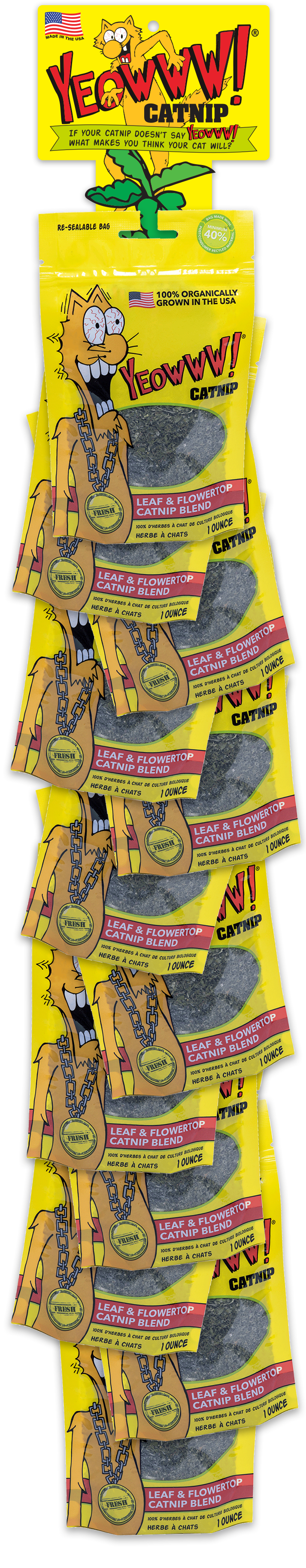 Yeowww! Display Strip Catnip 12 stuks