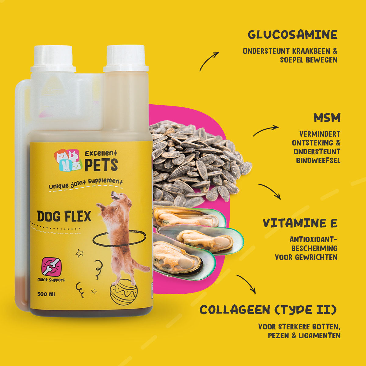 Excellent Pets Dog Flex 500 ml - Gewrichtsvloeistof voor Honden