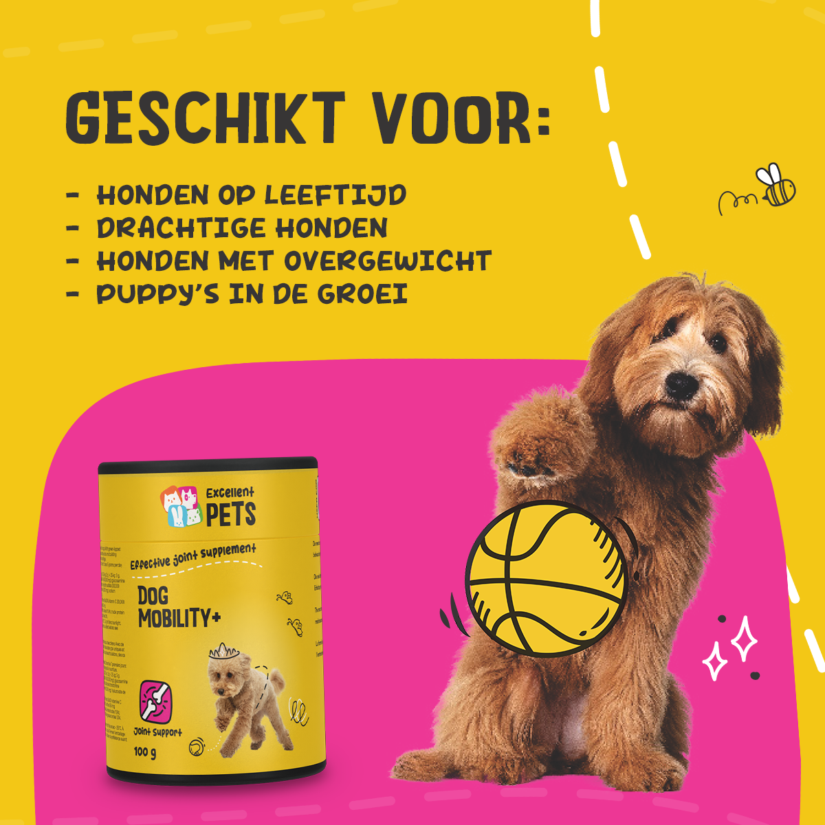 Excellent Pets Dog Mobility+ 750g - Gewrichtsverzorging voor Honden