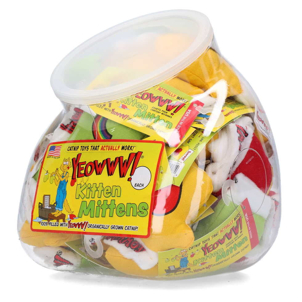 Yeowww! Jug met 30 Kitten Mittens - Catnip Speelgoed