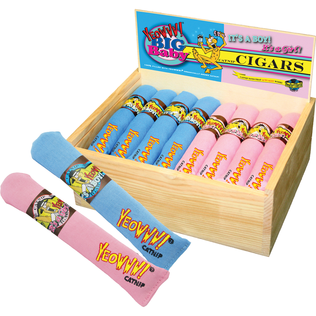 Yeowww! Cigar Box 24 st Big Baby - Biologische Kattenspeeltjes met Catnip