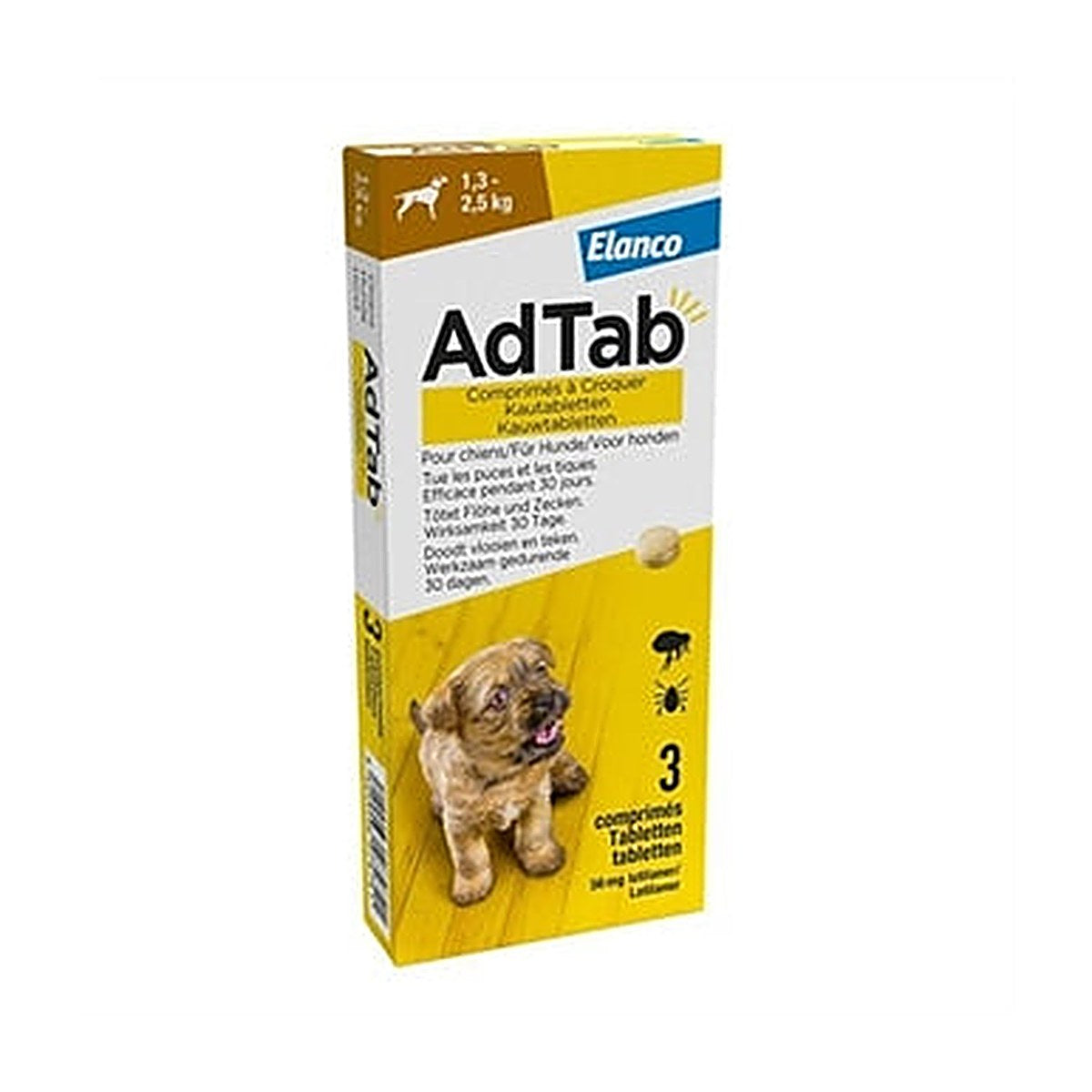 Adtab Kauwtab Hond 1,3-2,5 kg 3 tabletten
