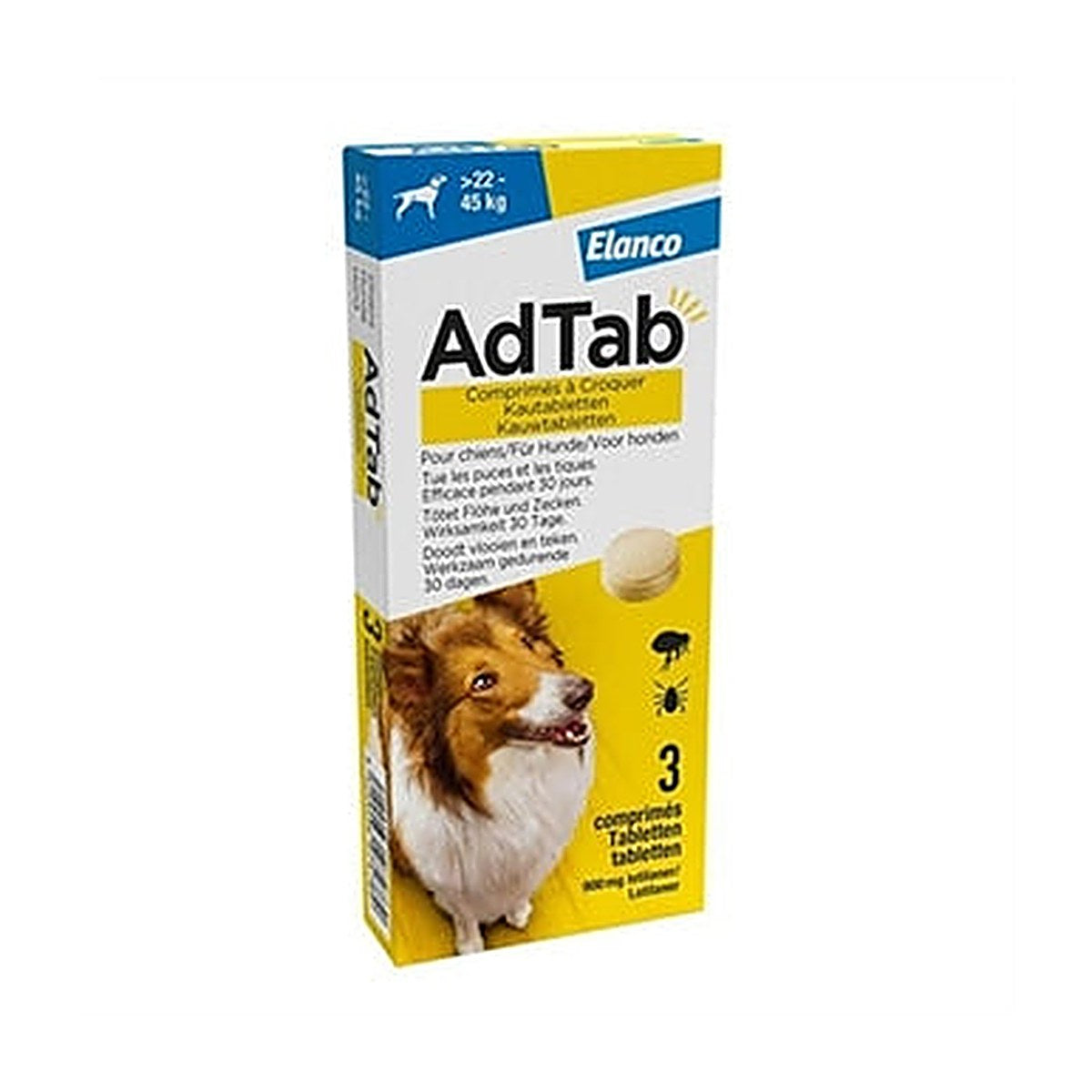 Adtab Kauwtab Hond 22-45 kg 3 tabletten