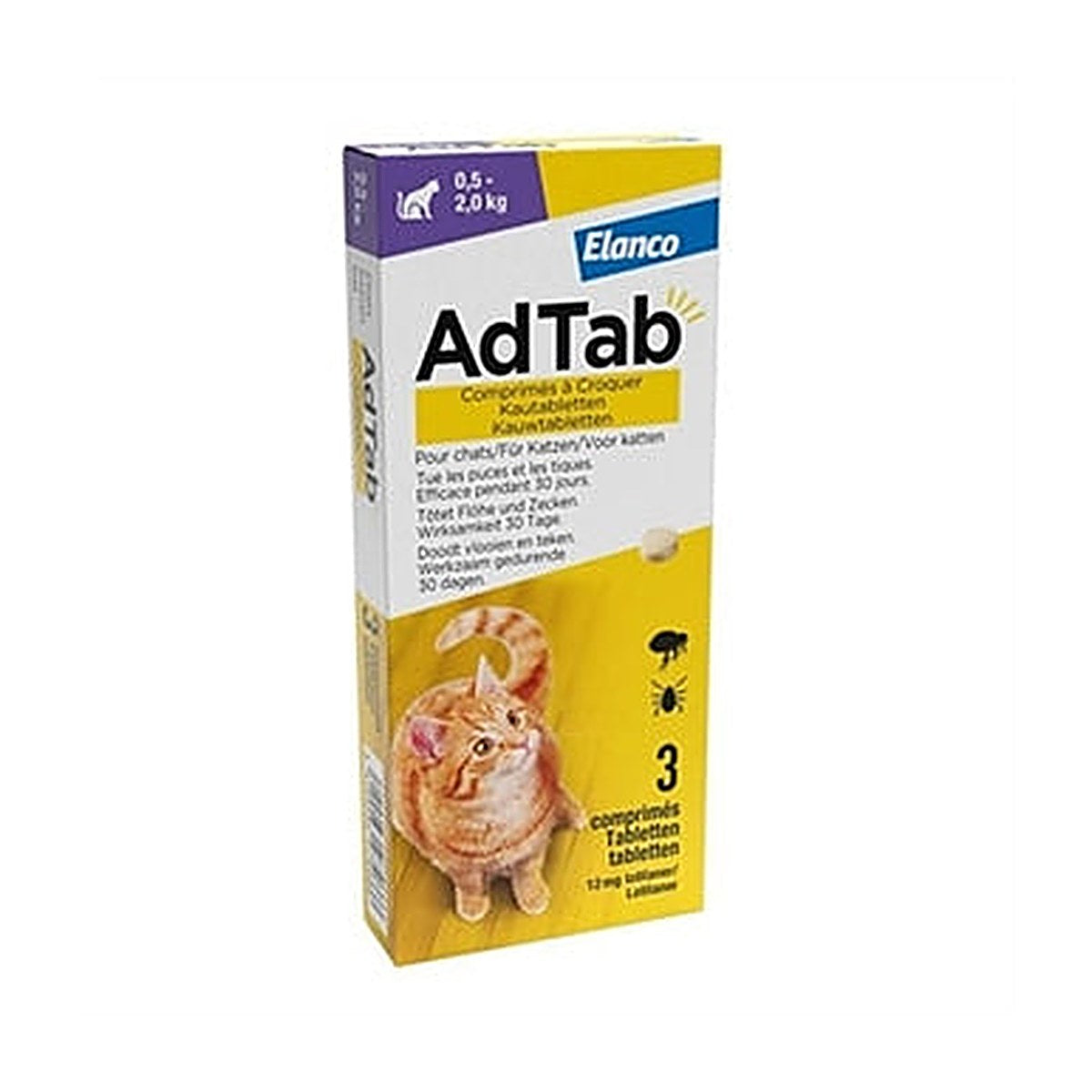 Adtab Kauwtabl Kat 0,5-2 kg 3 tabletten