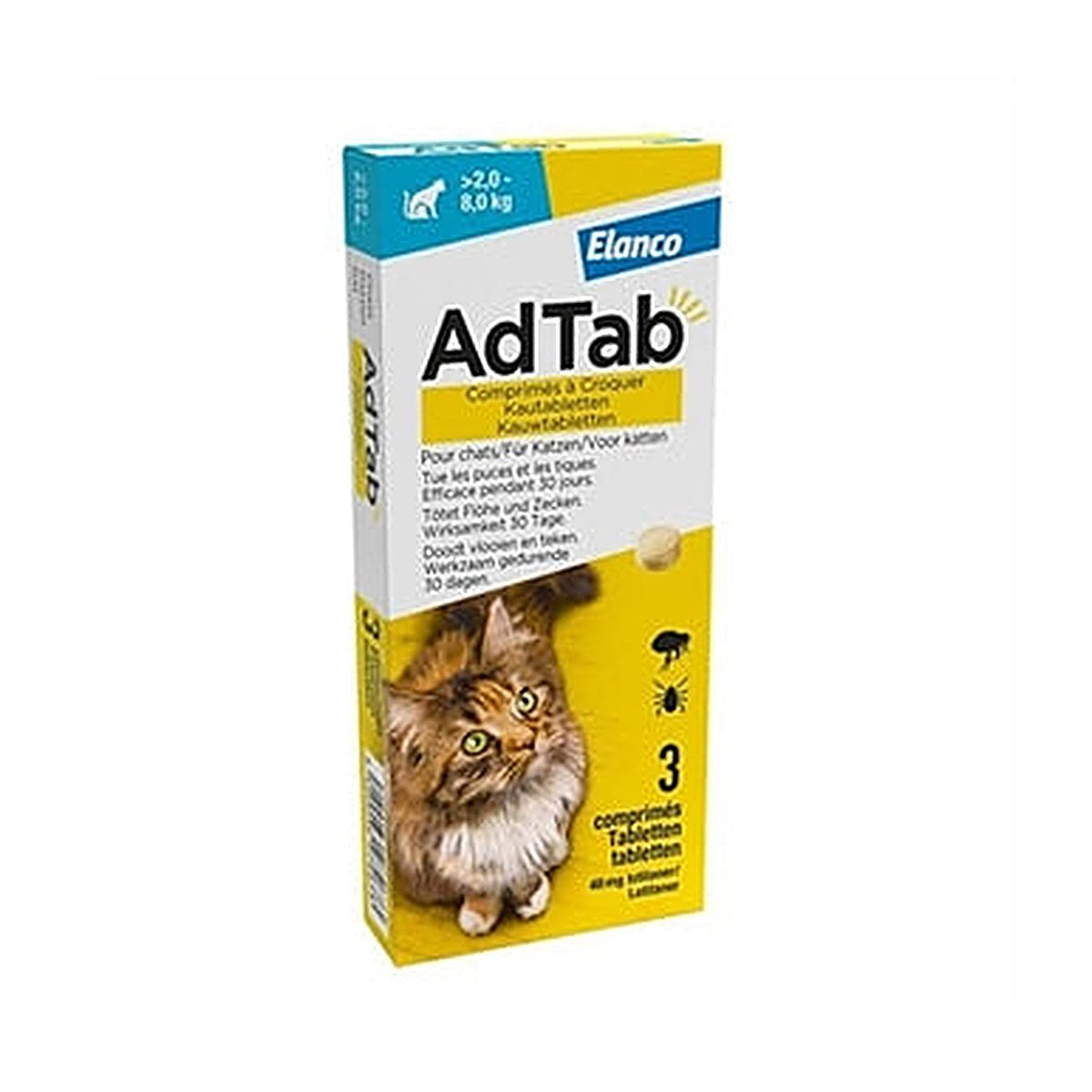 Adtab Kauwtabl Kat 2-8 kg 3 tabletten