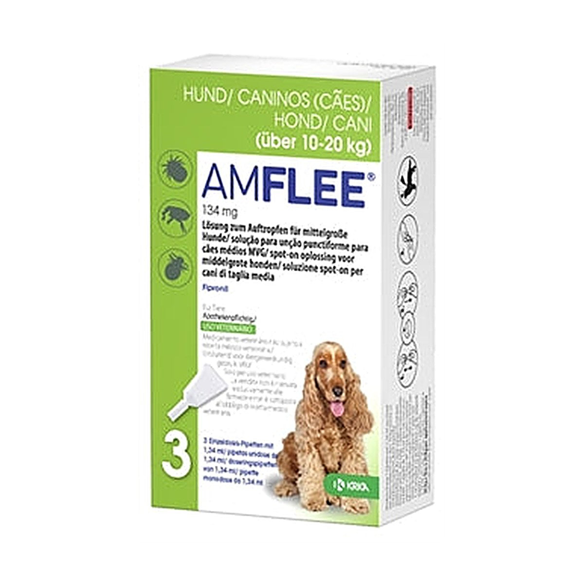 Krka - Amflee Spot On Hond 10-20 kg 3PIP
