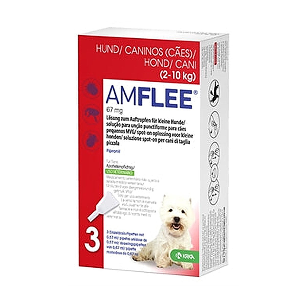Krka - Amflee Spot On Hond 2-10 kg 3PIP