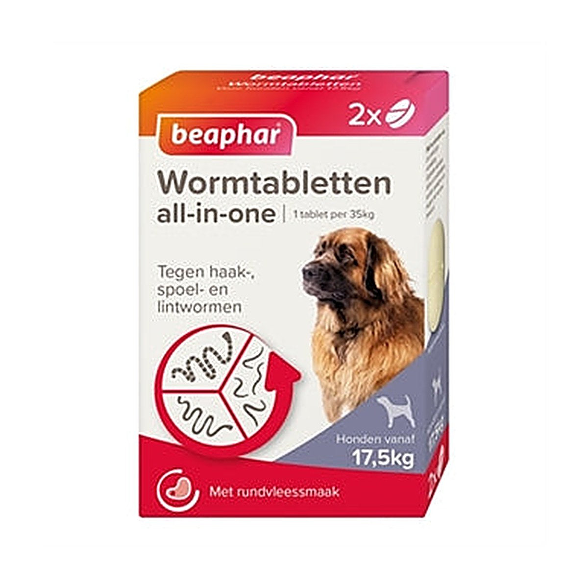 Beaphar - Bea Wormtabl Hond 17,5-70 kg 2 tabletten