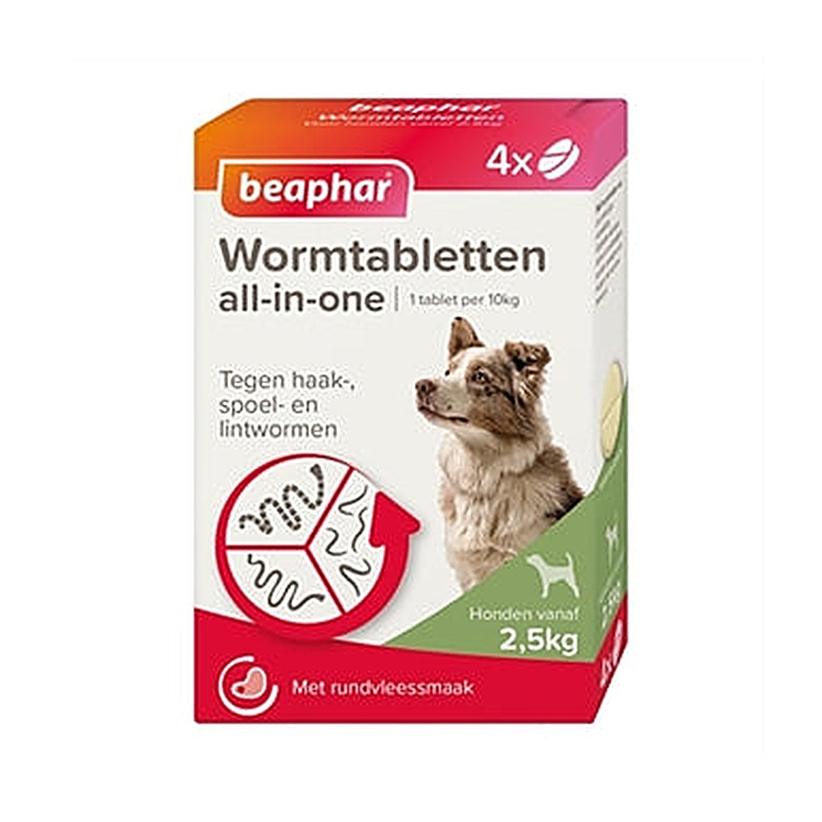 Beaphar - Bea Wormtabl Hond 2,5-40 kg 4 tabletten