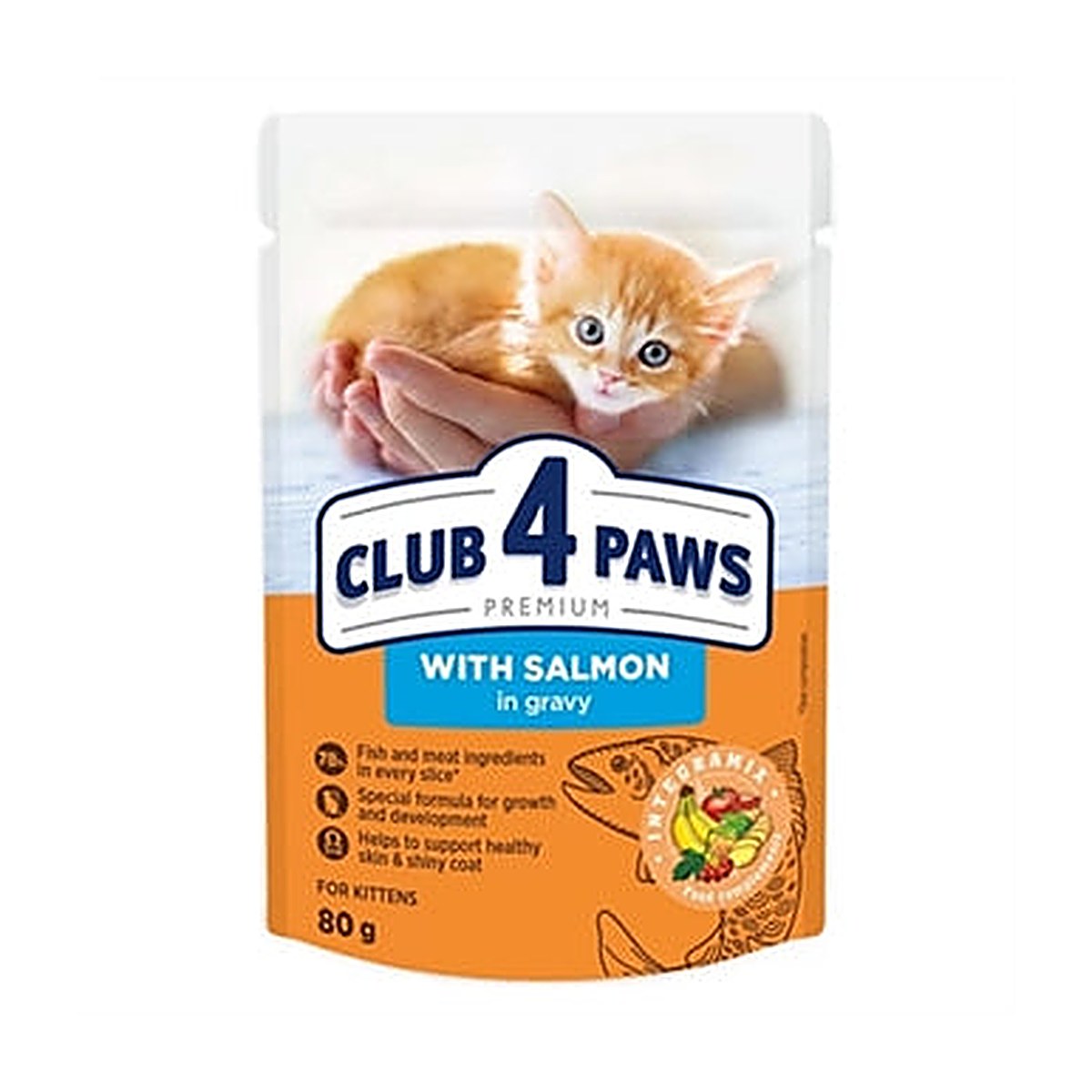 CLUB4 Kitten Zalm In Saus 24x80 gram