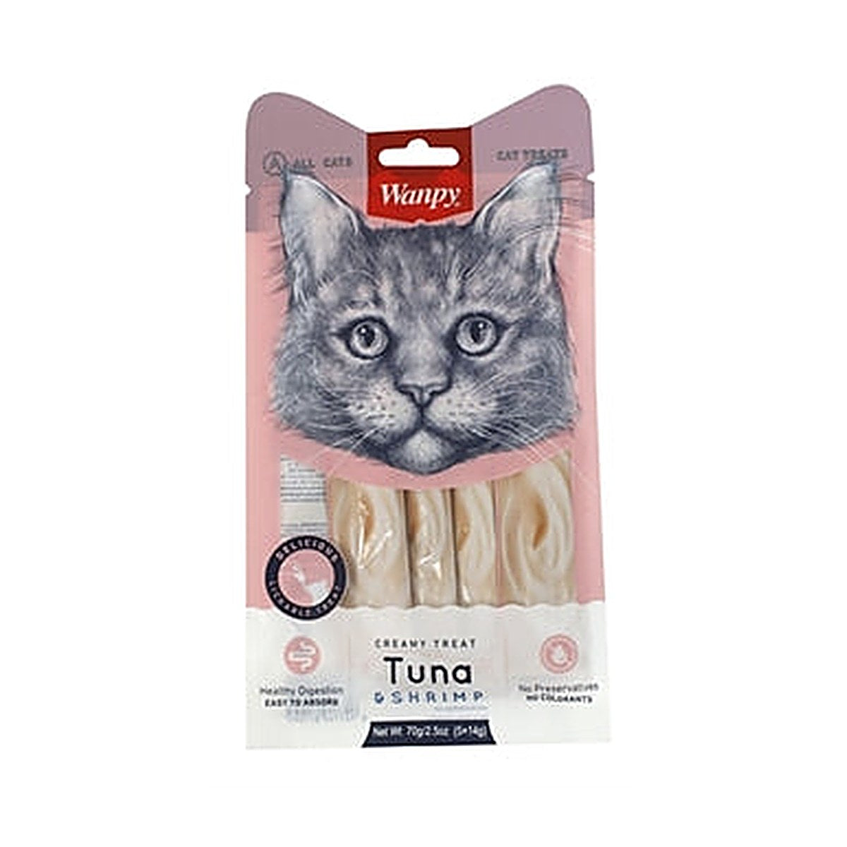 Wanpy Creamy Lick Treat Tun/shrimp 5 stuks