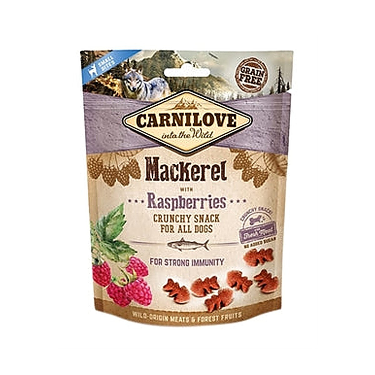 Crunchy Snack Mackerel/raspb 200