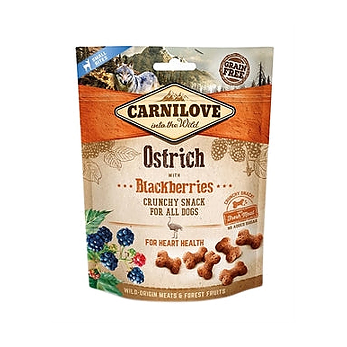 Crunchy Snack Ostrich/blackb 200