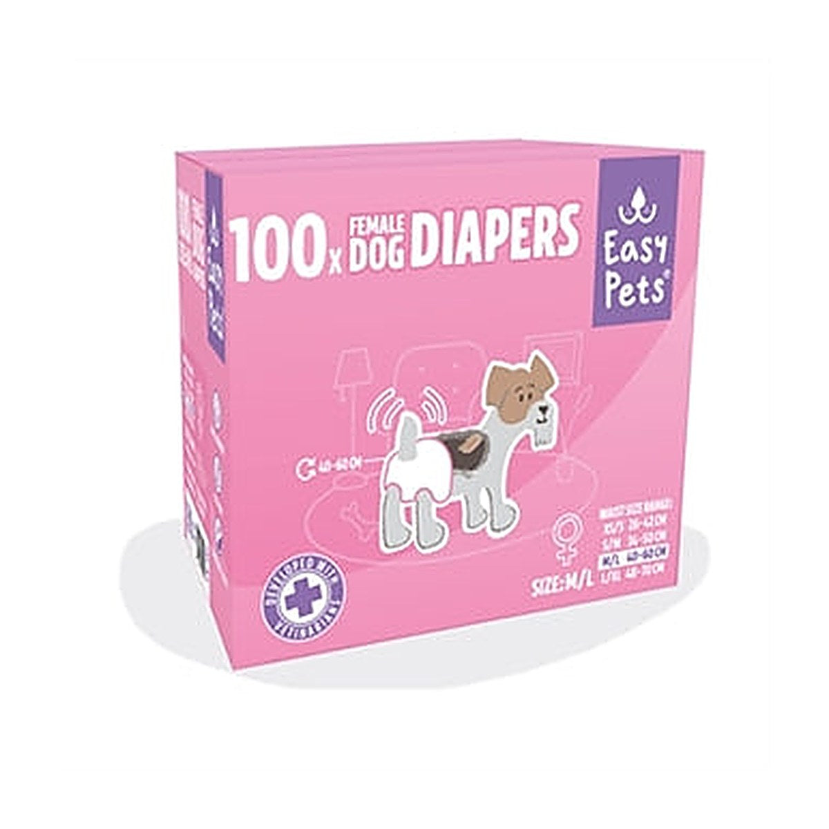 Easypets Easyp Hondenluiers Teef M/l 100 stuks