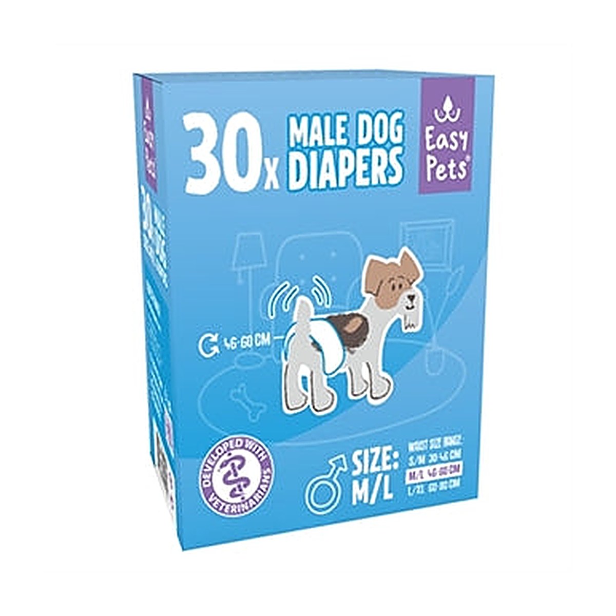Easypets Hondenluiers Reu M/l 30 stuks