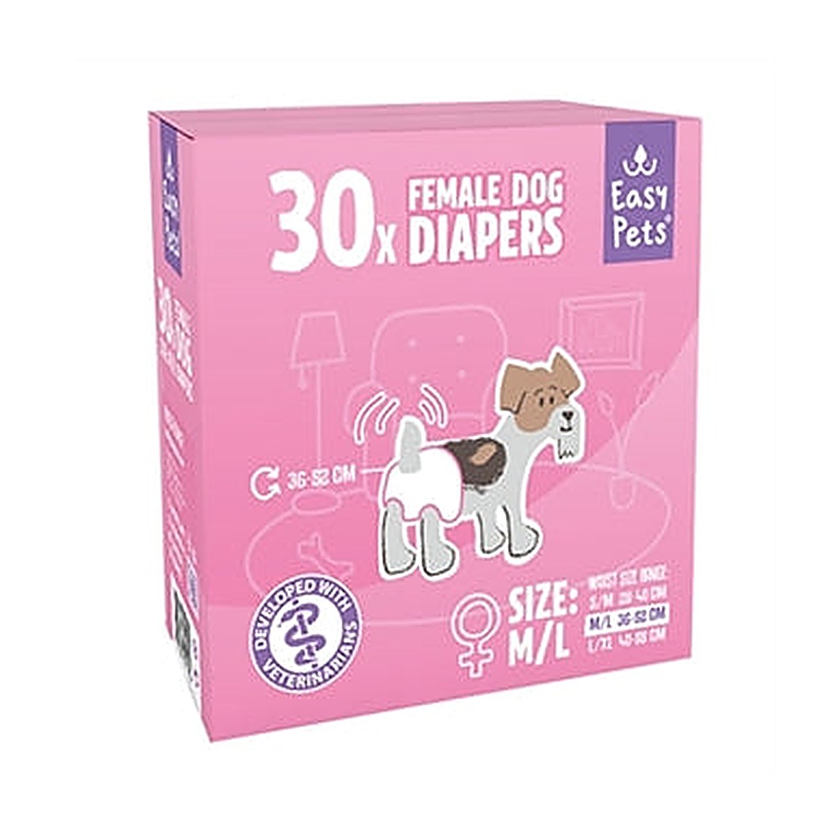 Easypets Hondenluiers Teef M/l 30 stuks