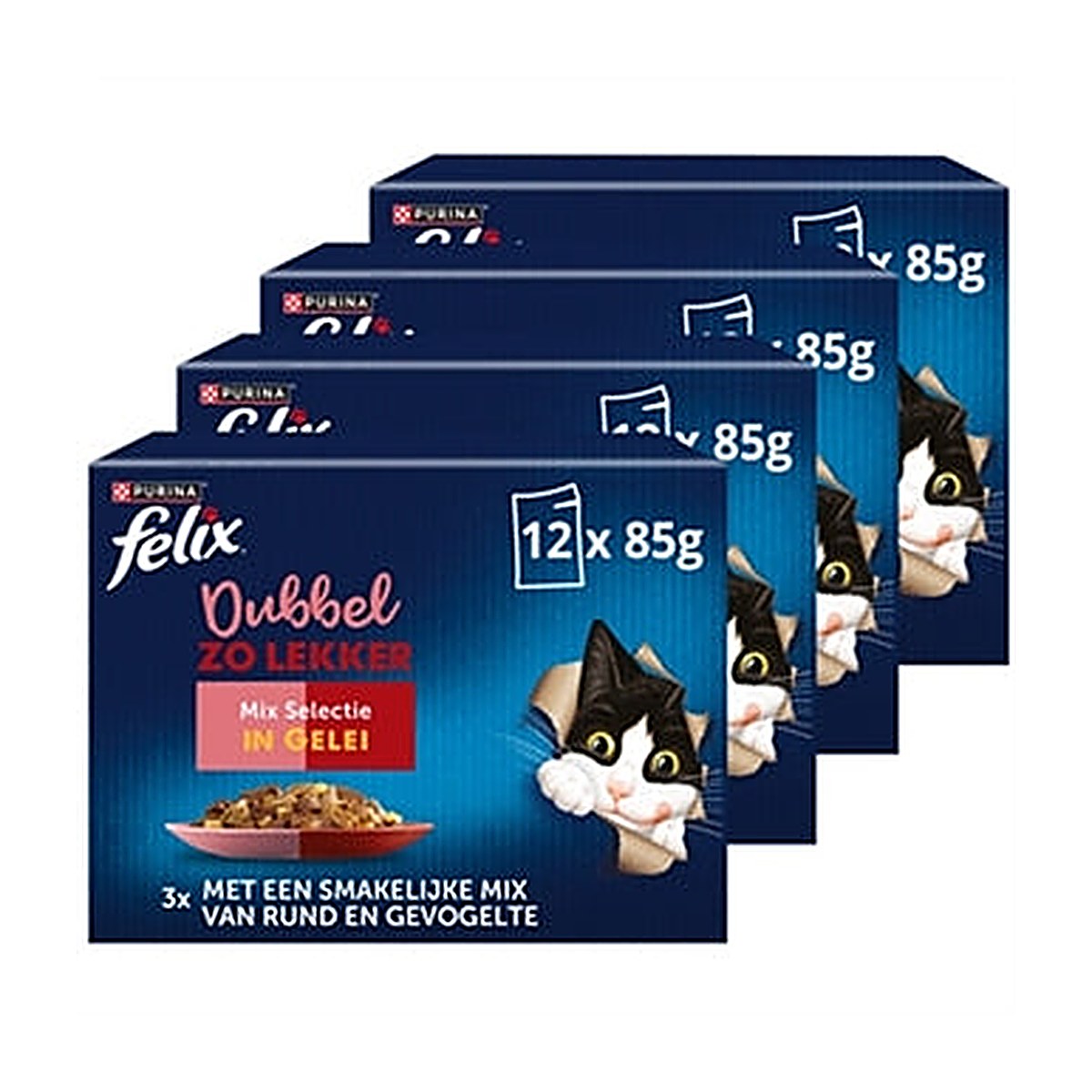 Felix Dubbel Mix In Gelei 4x12x85 gram