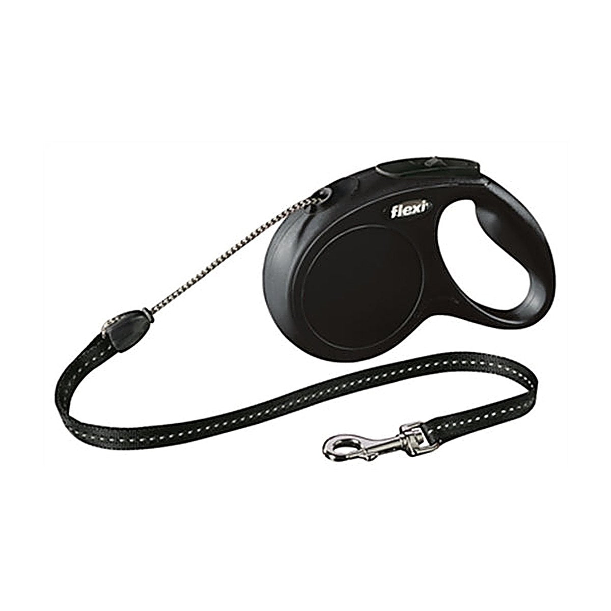 Flexi Classic Cord Zwart M 5 meter