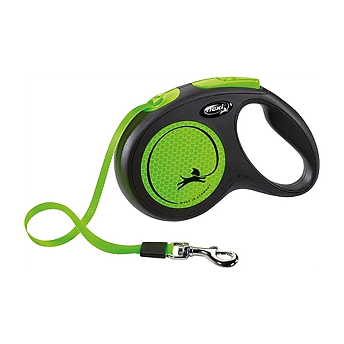 Flexi New Neon Tape Zwart/Groen M 5 meter