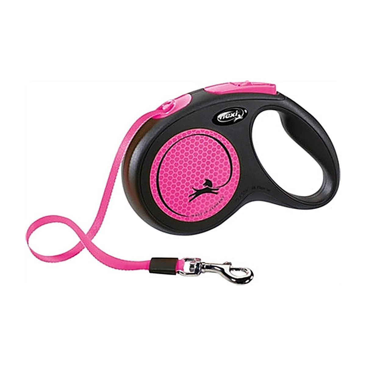 Flexi New Neon Tape Zwart/Roze M 5 meter