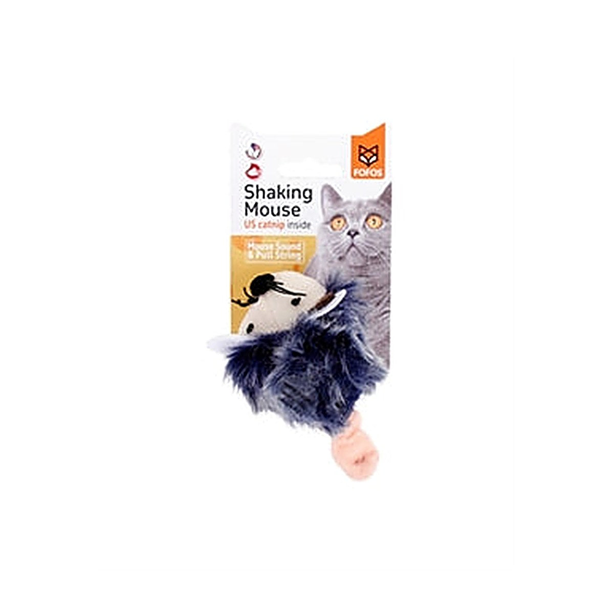 Fofos Shaking Muis Grijs 12x6x6 cm