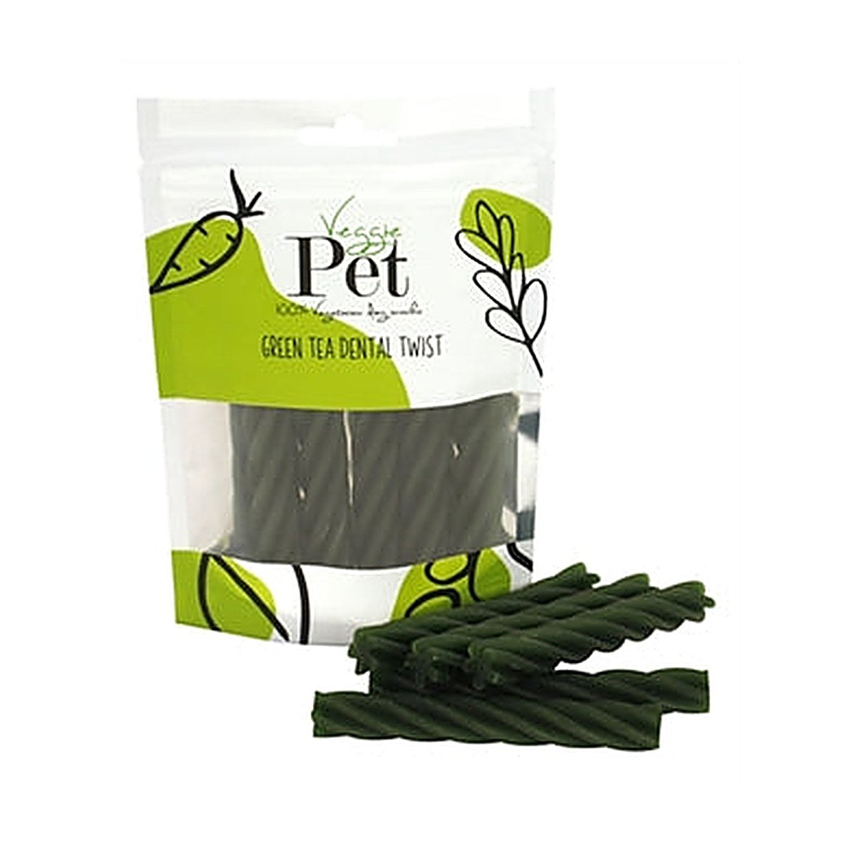 Veggie Pet Green Tea Dental Twist 100 gram