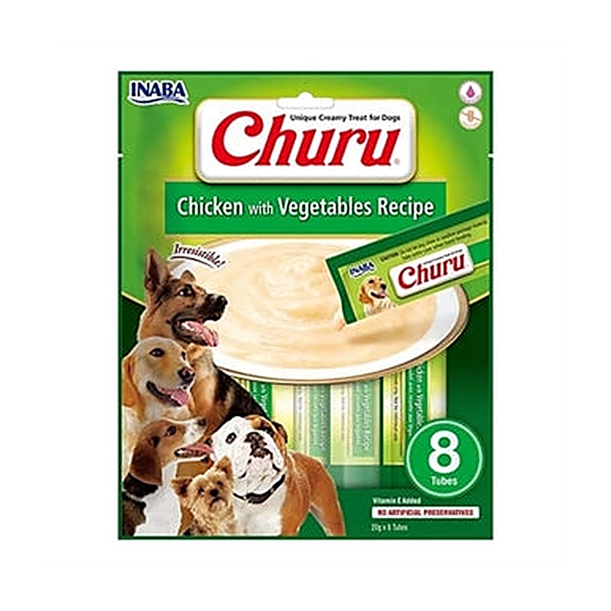 Inaba Dog Churu Chicken/veg 8x20 g