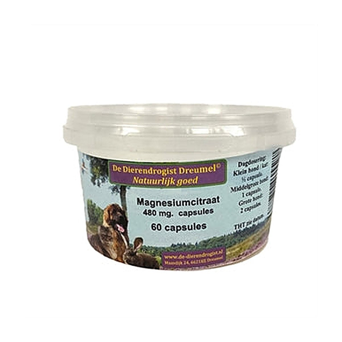 Dierendrogist Magnesium Citraat 480MG Caps 60 stuks