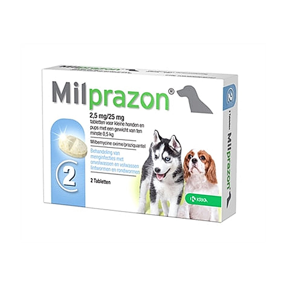 Krka - Milprazon Hond >0,5 kg 2 tabletten