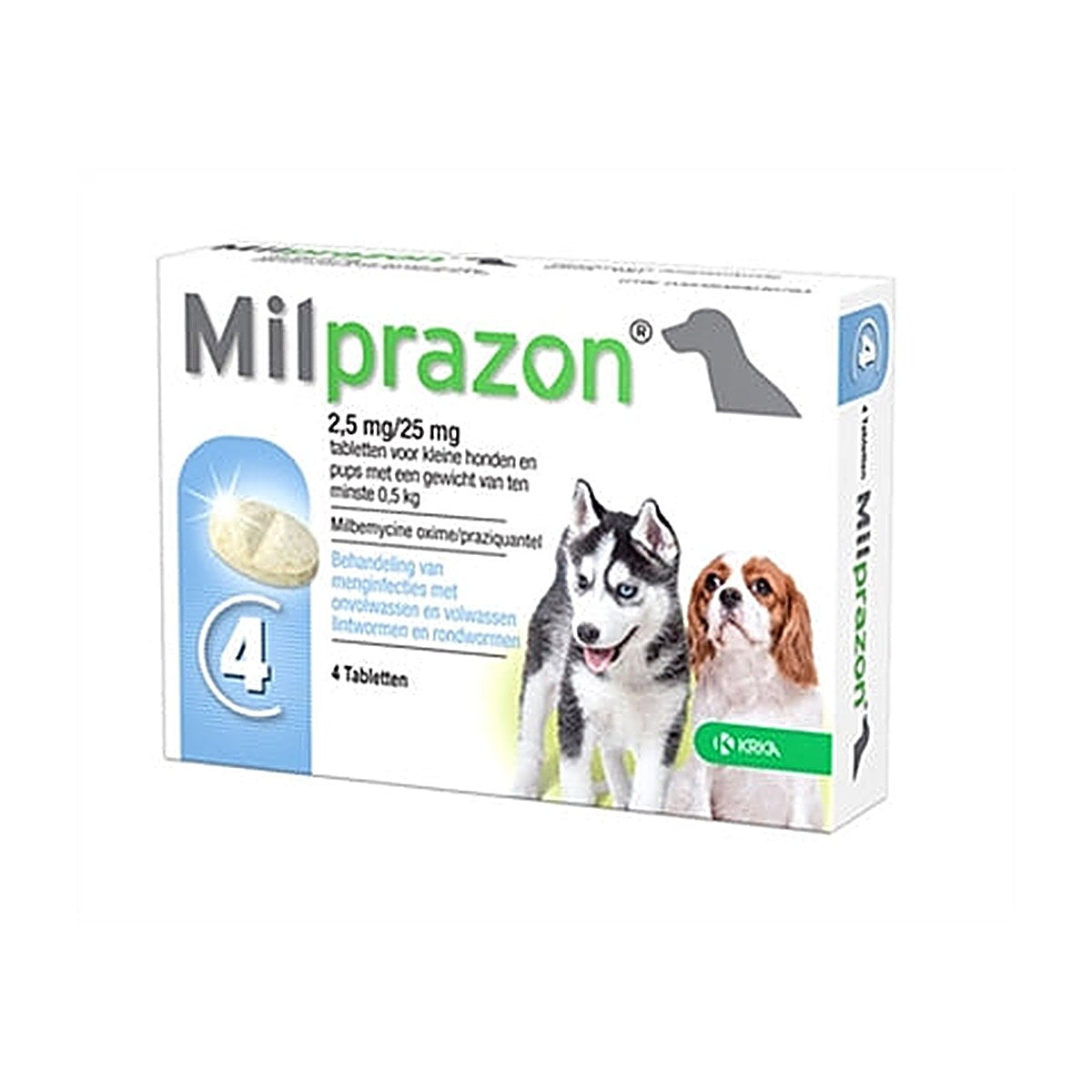 Krka - Milprazon Hond >0,5 kg 4 tabletten