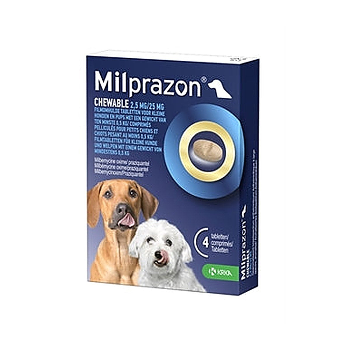Krka - Milprazon Hond >0,5 kg Chew 4 tabletten