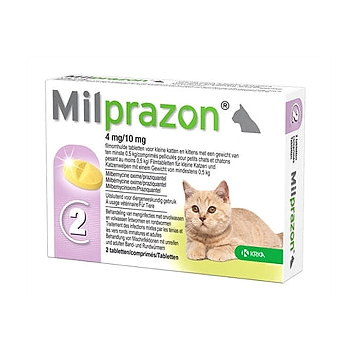 Krka - Milprazon Kat >0,5 kg 2 tabletten