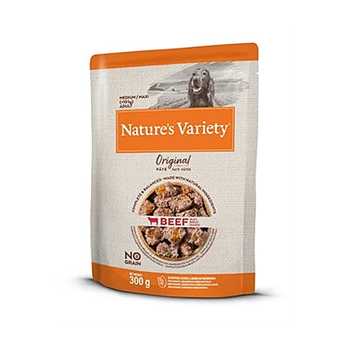 Natures Variety Nvd Orig Ad Md/mx Pouch Beef 300 gram