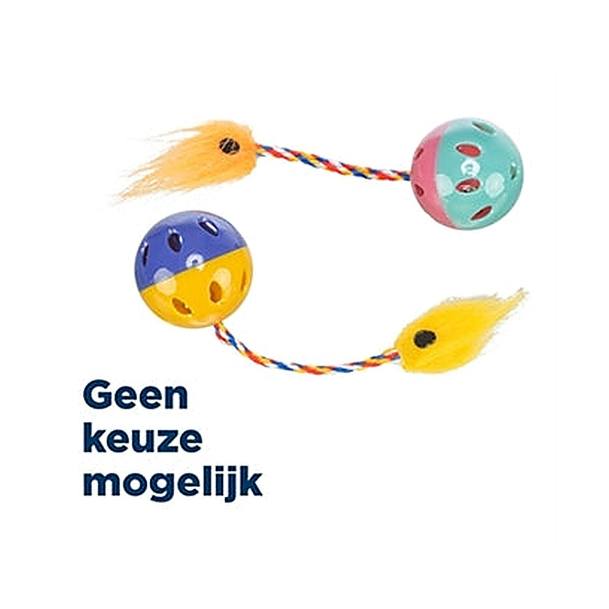 Trixie Ratelballen+staart 4 cm 4x2 stuks